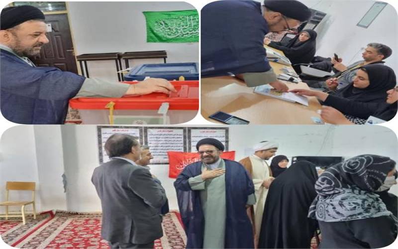 حضور مدیر کل فرهنگ و ارشاد اسلامی جنوب کرمان به همراه اصحاب فرهنگ و هنر در پای صندوق رای