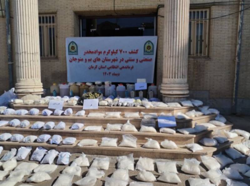 کشف ۷۰۰ کیلوگرم مواد مخدر در دو عملیات پلیس کرمان